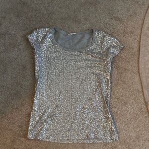 Silver Sequin Women's Top